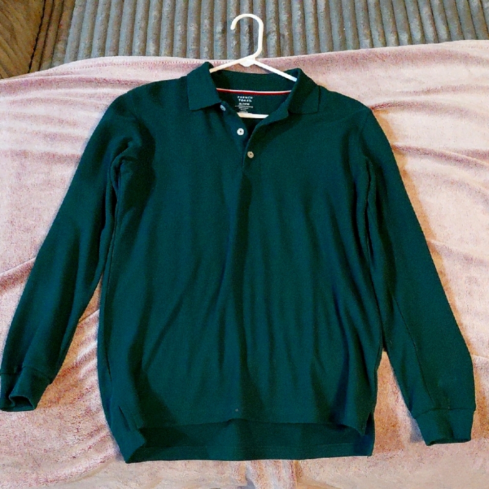 Kids XL (14/16) Green Long Sleeve French Toast Polo Shirt